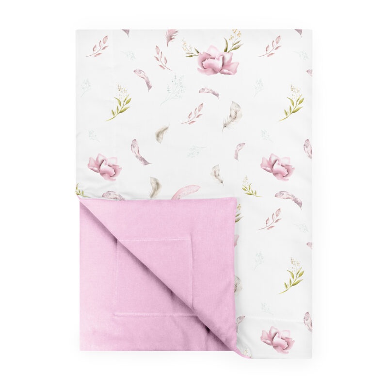 Kocyk 100x75 Blossom różowy + poduszka GRATIS