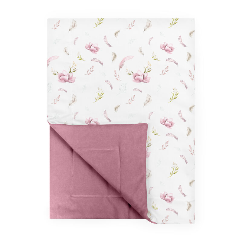Kocyk 150x100 Blossom brudny róż + poduszka GRATIS