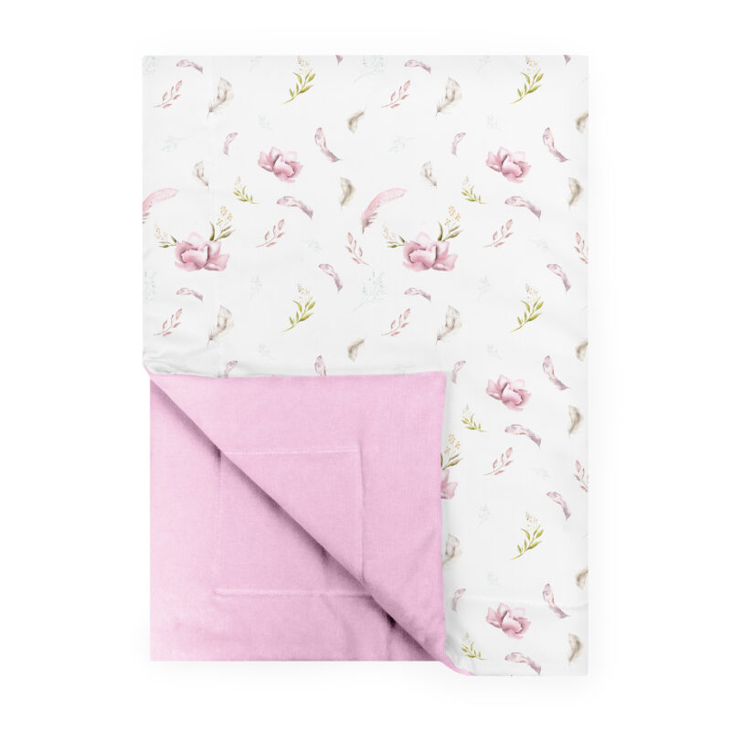 Kocyk 150x100 Blossom różowy + poduszka GRATIS