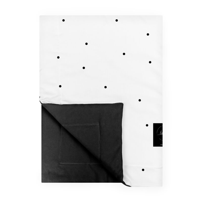 Kocyk 100x75 Dots czarny + poduszka GRATIS