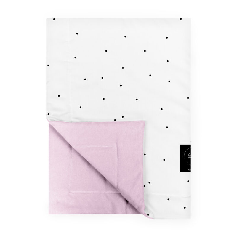 Kocyk 150x100 Dots pudrowy róż + poduszka GRATIS