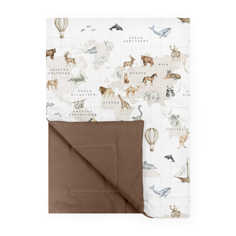 Kocyk 150x100 Around the World mocha