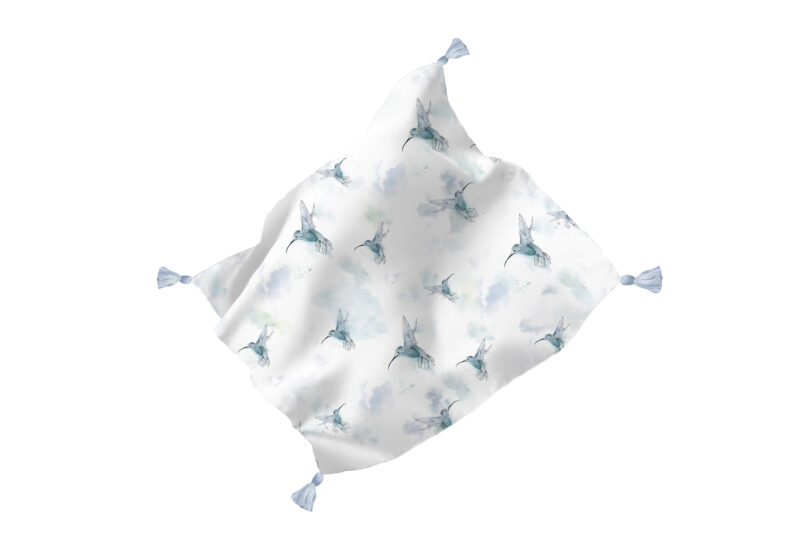Otulacz 70x70 z chwostami Blue colibri